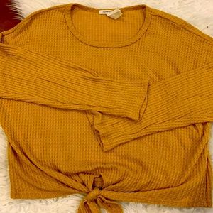 Mustard tie up long sleeve